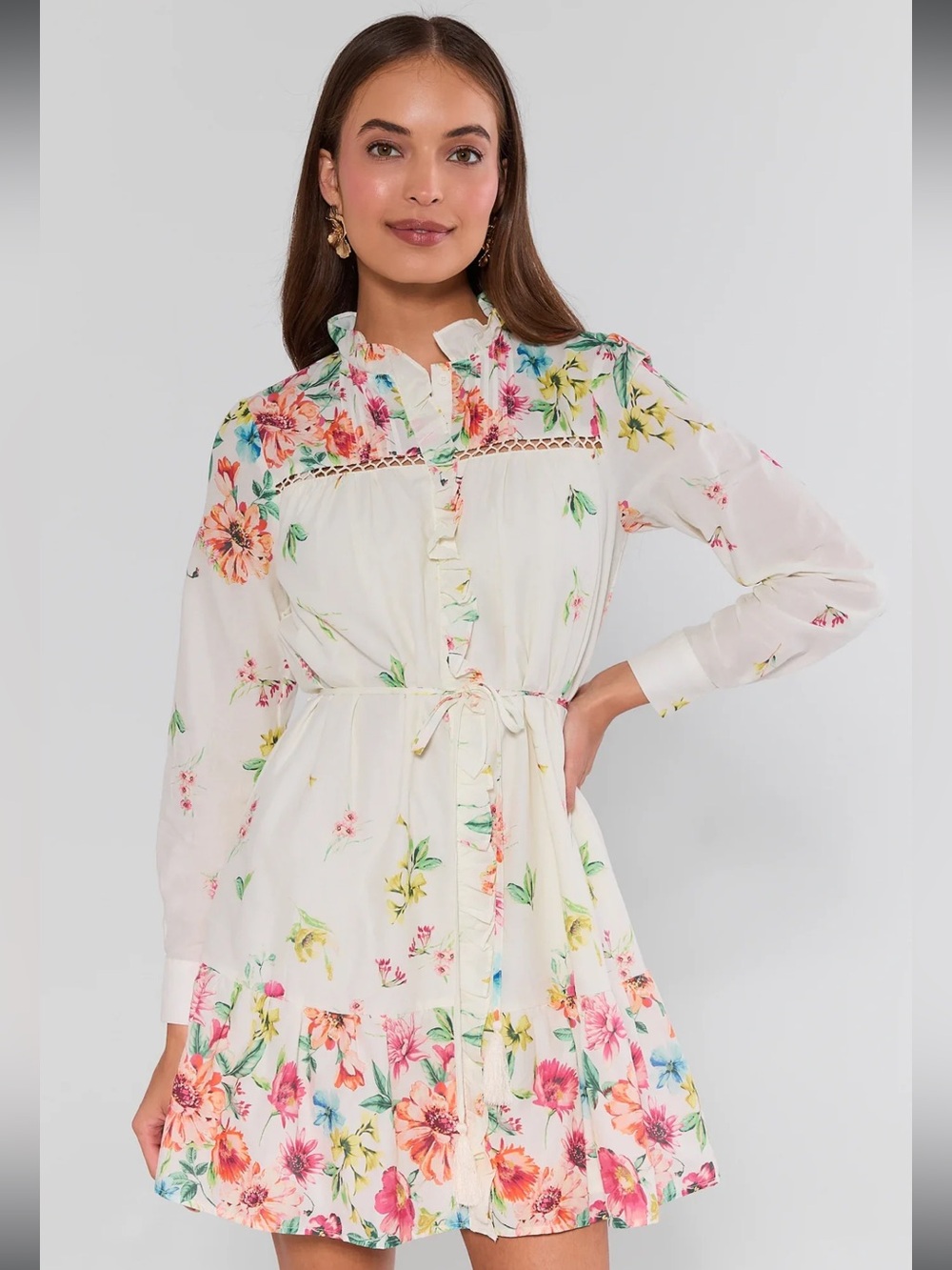 Avara  Fate Gretchen Multi Floral Short Dress
